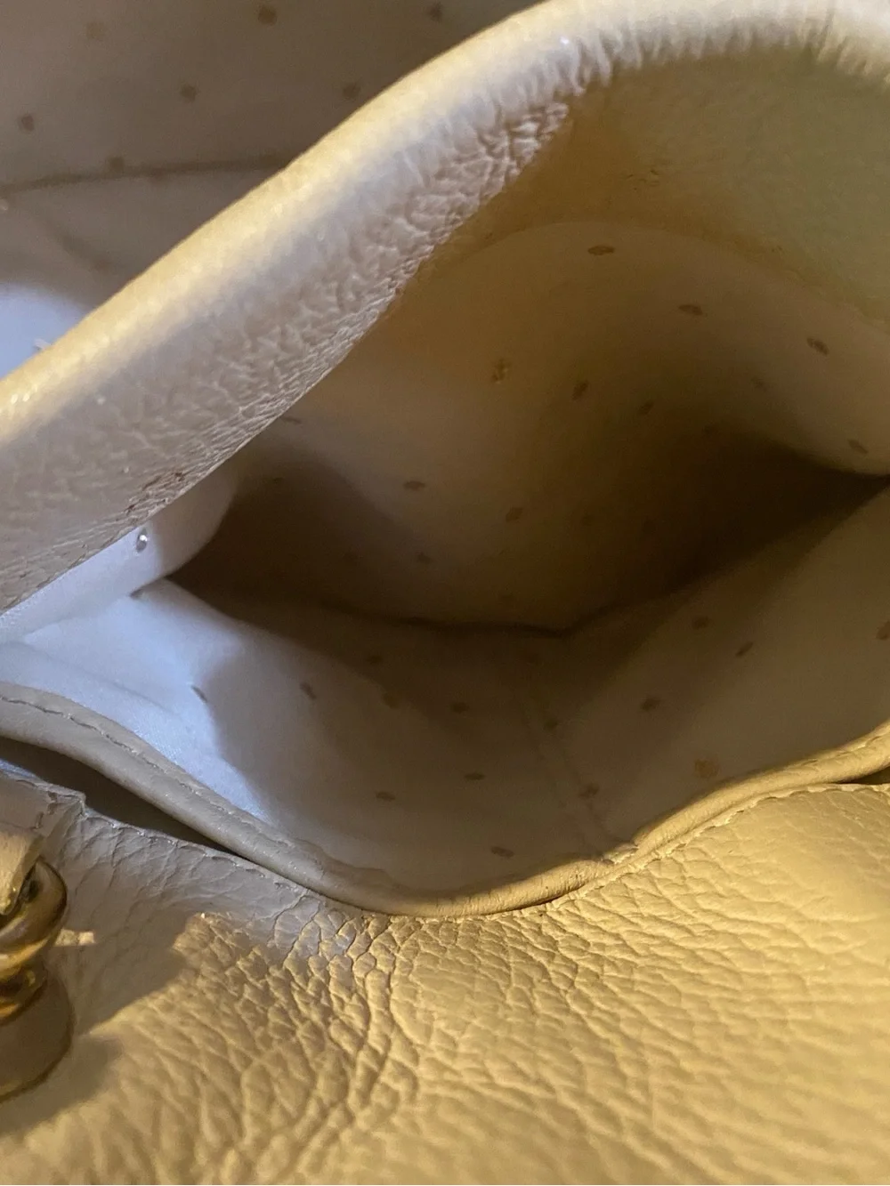 kate spade Quilted Leather Shoulder Bag in Cashew w/ Chain Straps & storage bag.